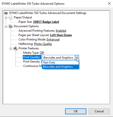 Configuring 30856 Badge Label (non-adhesive) or 30857 Label (adhesive)